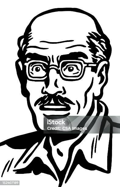 Vetores de Bigode Homem Vestindo Óculos e mais imagens de Só Homens - Só Homens, Sobrancelha, Óculos