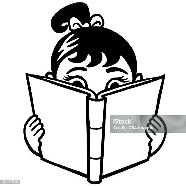Mädchen Liest Buch Stock Vektor Art und mehr Bilder von Lesen - Lesen, Kind, Akademisches Lernen