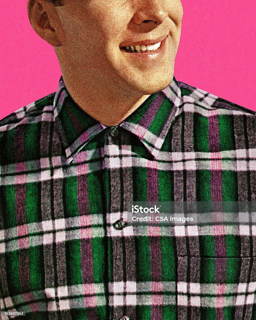 Uśmiechającego się człowieka w koszula w kratę - Zbiór ilustracji royalty-free (Tartan)
