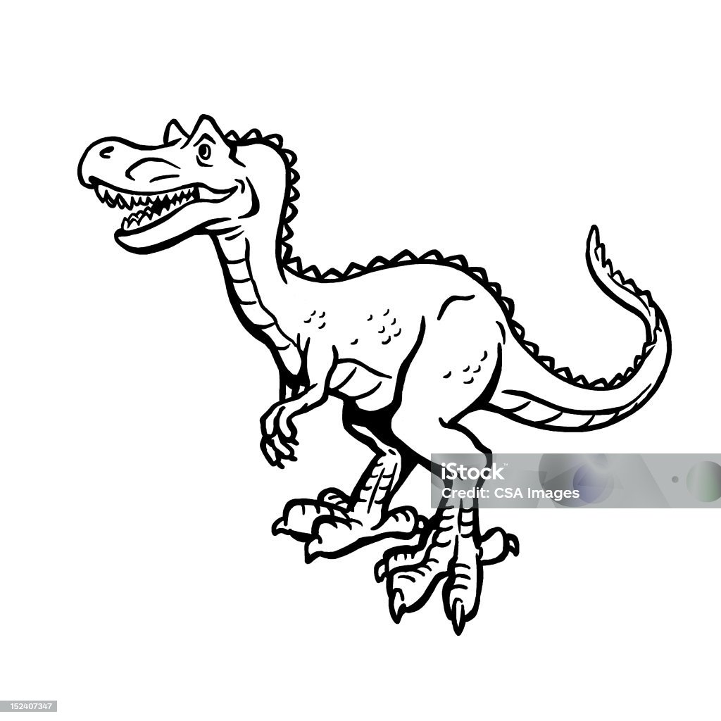 Dinozaur - Zbiór ilustracji royalty-free (Czarno biały)