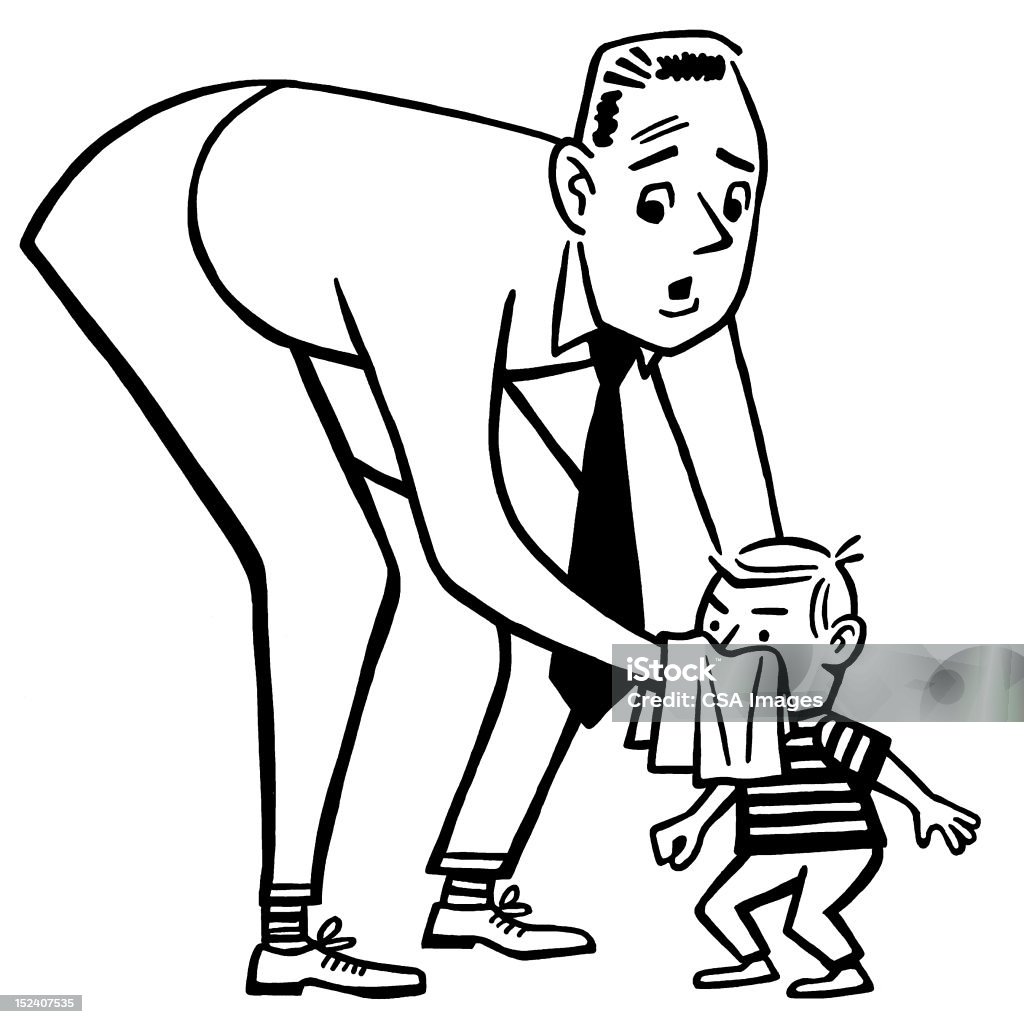 Mann Wirtschaftshilfe Boy's Nose - Lizenzfrei Eltern Stock-Illustration