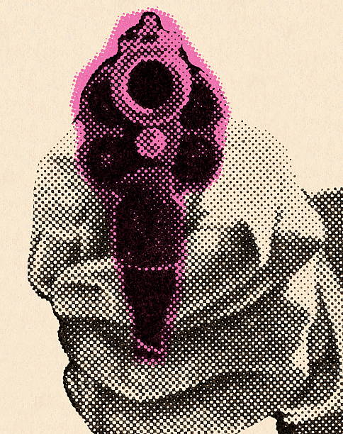 illustrazioni stock, clip art, cartoni animati e icone di tendenza di vicino di pistola - killing