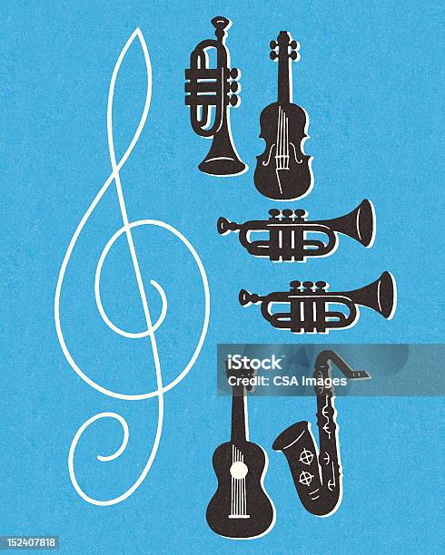 Ilustración de Instrumentos Musical y más Vectores Libres de Derechos de Música - Música, Saxofón, Actuación - Espectáculo