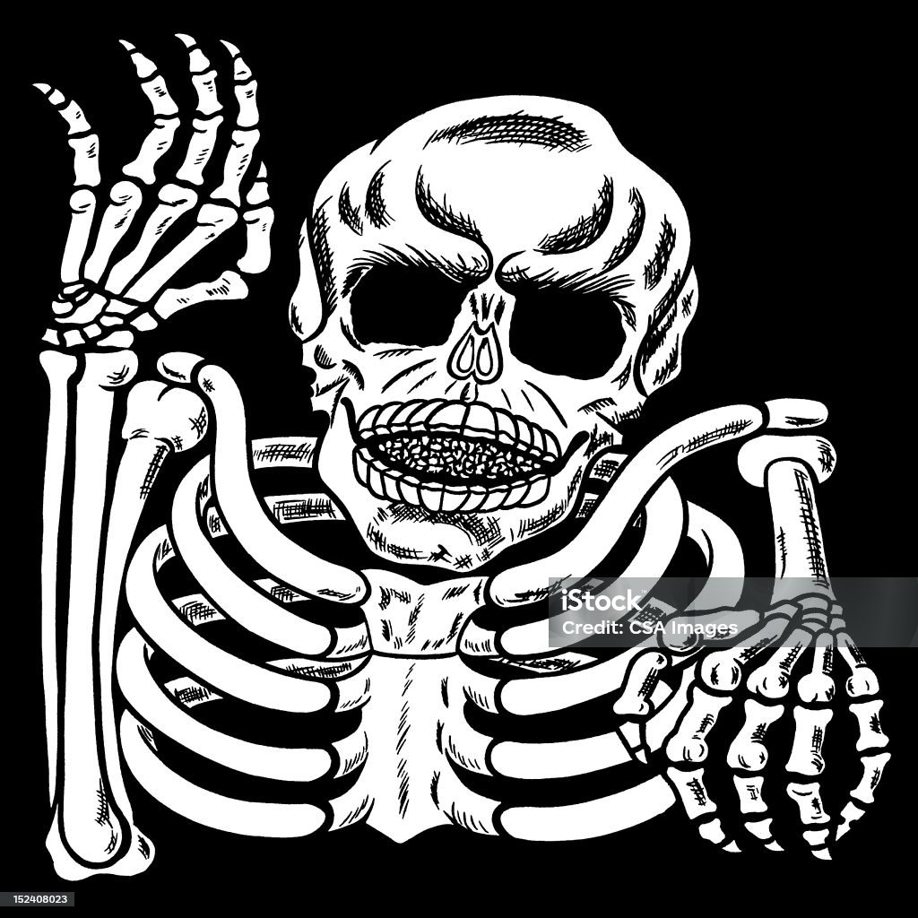 Esqueleto Comprimido - Royalty-free Esqueleto Humano Ilustração de stock