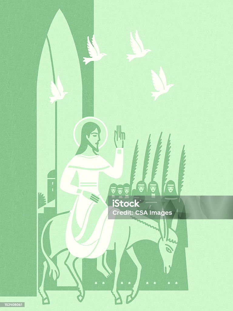 Jésus sur l'âne équitation - Illustration de Baudet libre de droits