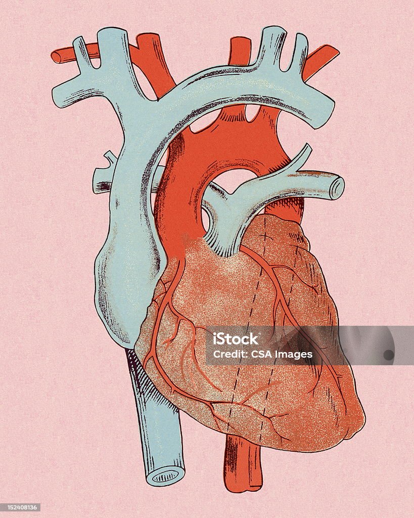 心臓の図 - レトロ調のロイヤリティフリーストックイラストレーション