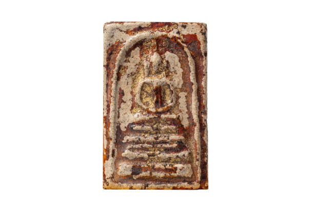 istock Amulets, Macro Thai buddha amulet isolated on white background. 1524122738