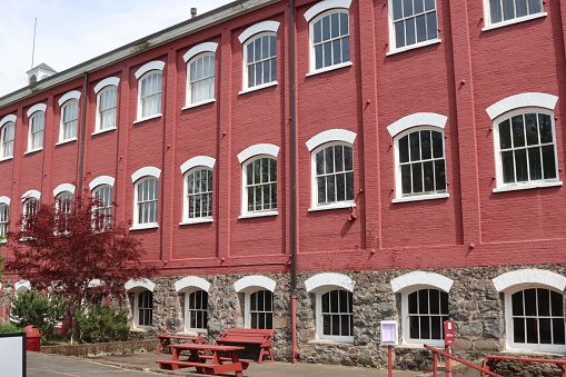 Old woolen mill building in Salem, Oregon