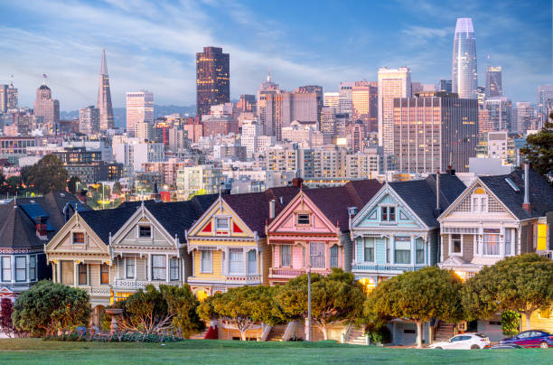 Painted Ladies Victorian Houses row at Alamo Square