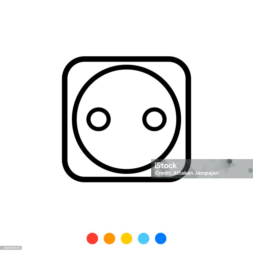 Socket Outlet Linear Vector Element Stock Illustration - Download Image ...