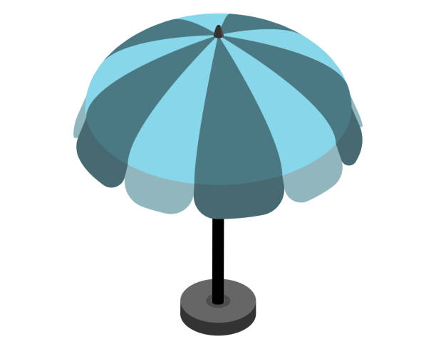 illustrazioni stock, clip art, cartoni animati e icone di tendenza di vettore isometrico dell'ombrellone da spiaggia - pino domestico