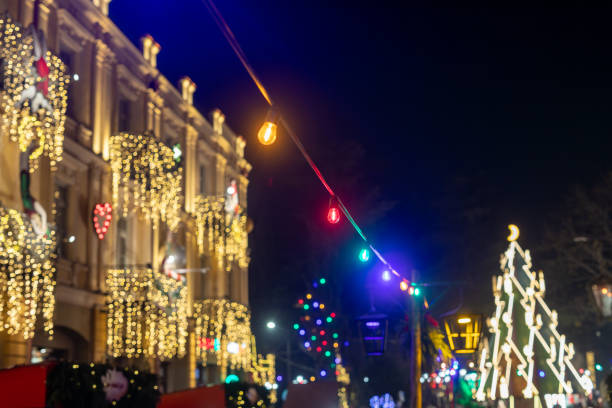 istock Decorative lights hanging in the street 1524607885