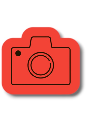 red camera symbol with a little blur effect