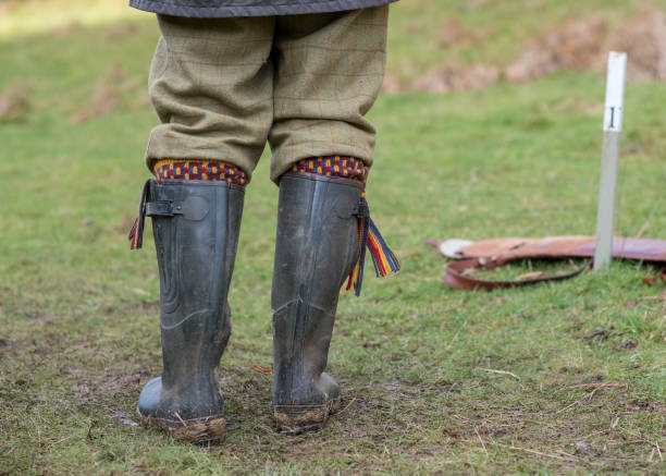 Green Wellie Boots With Colourful Tassles