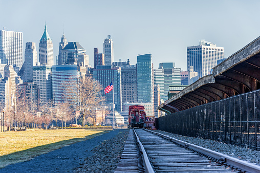 New Jersey. Cityscape with Jersey and Old Railway Station. USA