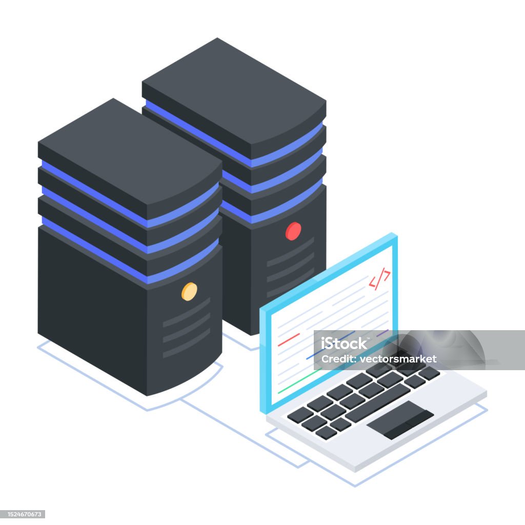 Animated Database Computer Picture Database Web Hosting Server And Cloud Management Isometric Stock ...