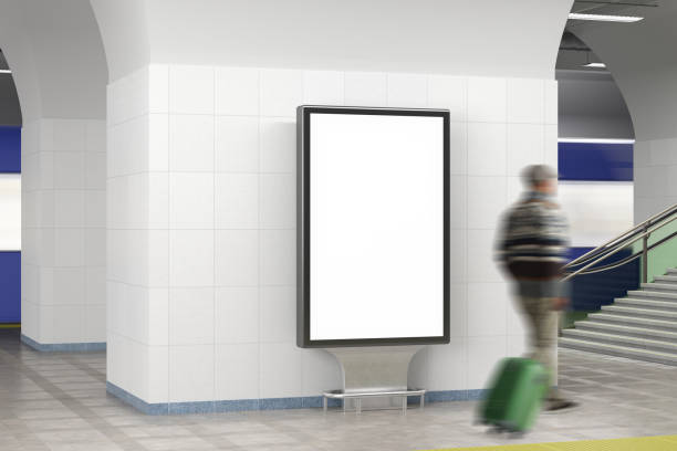 istock Billboard stand mock up on the underground subway station. 1524825411