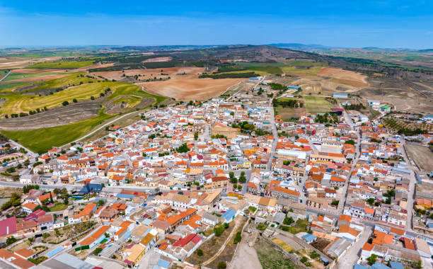 istock Saelices aerial view in Cuenca at Castile la Mancha Spain 1524903447