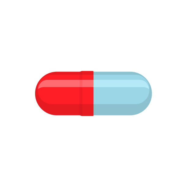 illustrations, cliparts, dessins animés et icônes de illustration vectorielle de pilule de capsule de médicament dans un style plat - syringe silhouette computer icon icon set