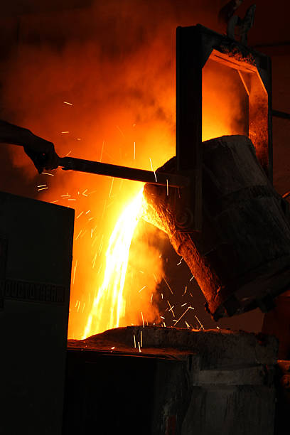 steel casting stock photo