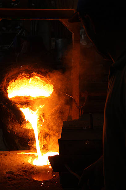 steel casting stock photo