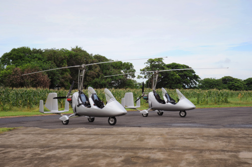 Two autogyros landed