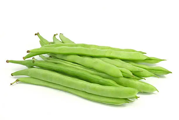 String beans isolated on white