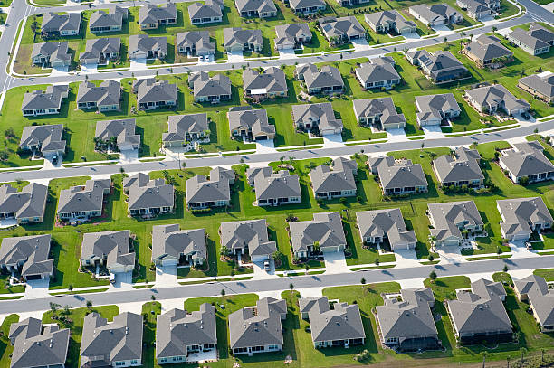 istock Aerial photo suburban housing development community 152494122