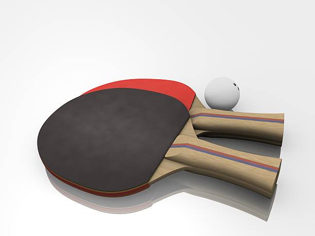 Two Ping-pong Paddles with Ball stock photo