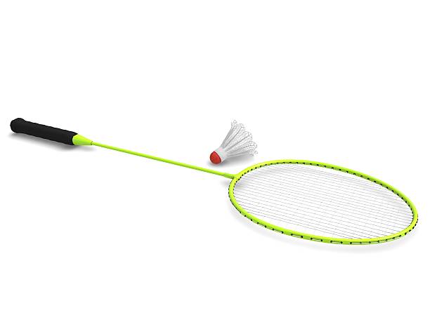 Badminton Racket with Shuttlecock stock photo