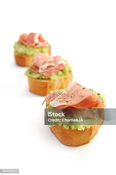 Avocado Appetizer Stock Photo - Download Image Now - Parma Ham, Toasted Bread, Appetizer