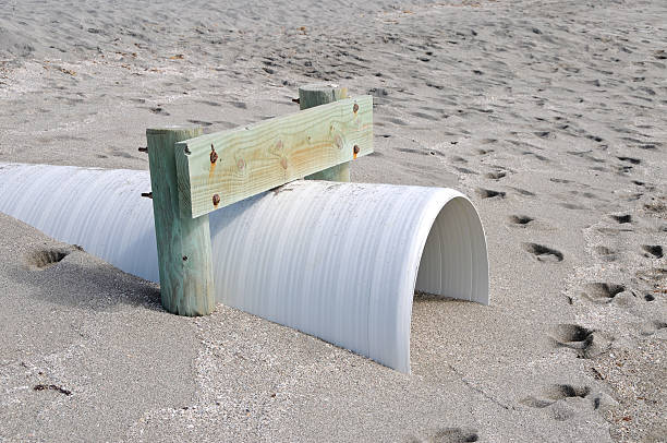 spiaggia prevenzione dell'erosione del suolo - prevenzione dellerosione del suolo foto e immagini stock