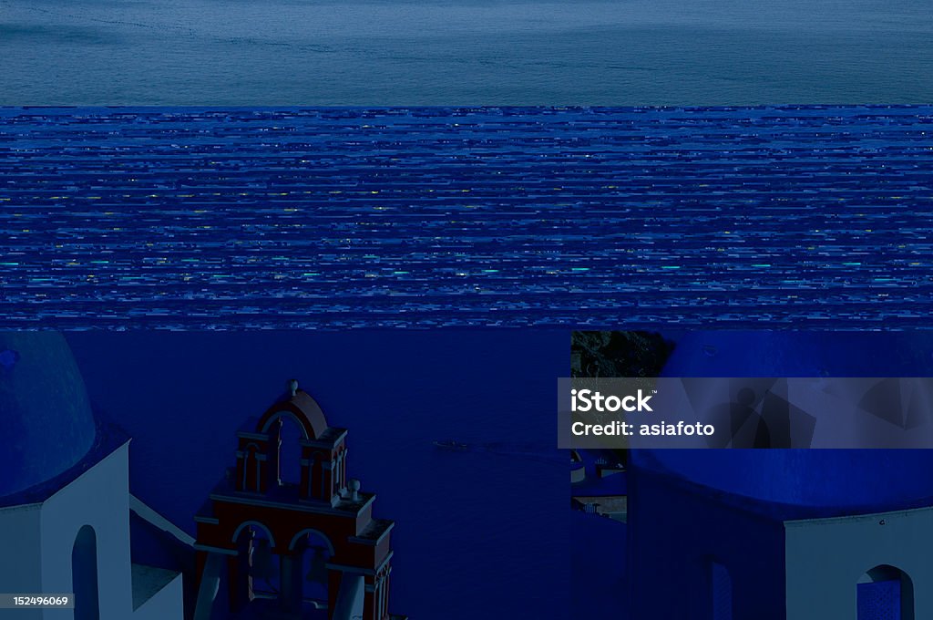 Église de Santorin avec blue dome - Photo de Archipel des Cyclades libre de droits