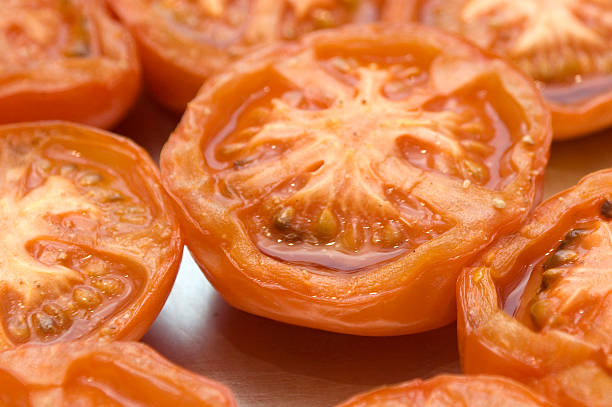 Grilled tomatos stock photo