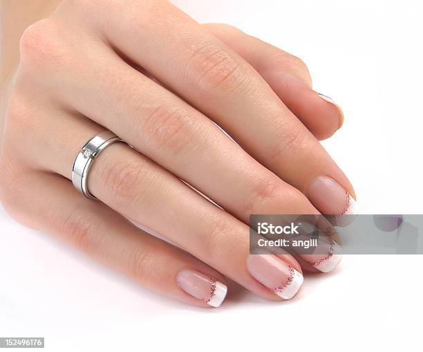 Close Up Of A Womans Hand Stock Photo - Download Image Now - Wedding Ring, Diamond - Gemstone, Ring - Jewelry