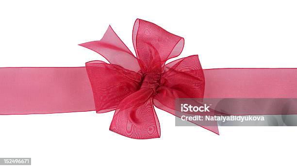Red Gift Chiffon Ribbon Bow Stock Photo - Download Image Now - Chiffon,  Ribbon - Sewing Item, Cut Out - iStock