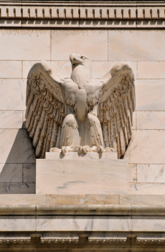 Federal reserve building eagle in Washington DC