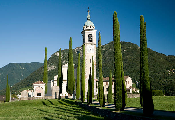 igreja de sant'abbondio montagnola - montagnola - fotografias e filmes do acervo