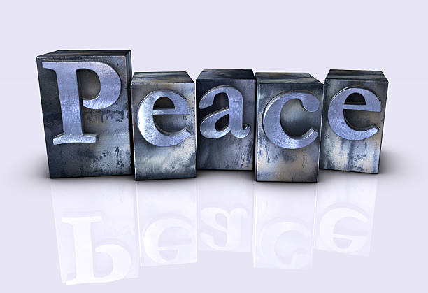istock PEACE Spelled out in Forged Metal Type Blocks 152497546