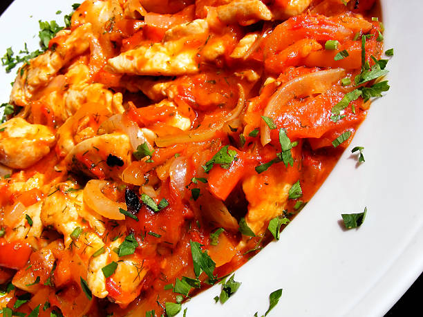 istock Chiken meat with vegetables and seasoning 152498018