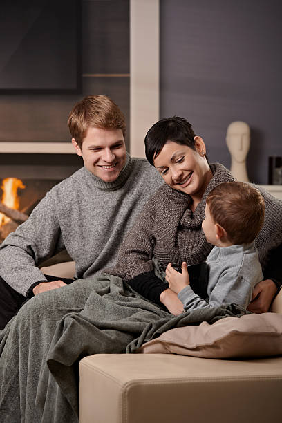 istock Happy family at home 152498039