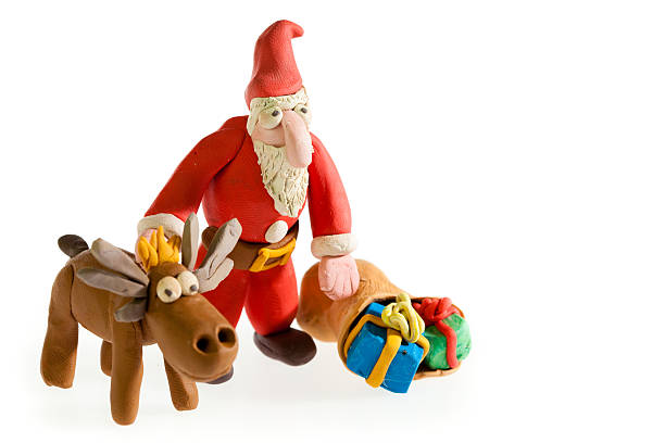 plasticine santa claus stock photo