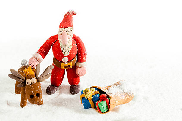 plasticine santa claus stock photo