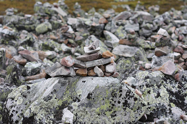 Pile of rocks on top of the mountain. This is usual sight, no matter where you hike.