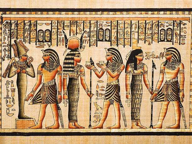 Tutankamon Osiride Hator E Isis In Un Papiro Egiziano - Fotografie stock e  altre immagini di Egitto - iStock
