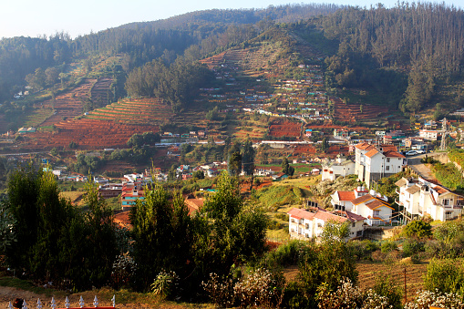 Beautiful landscape view of hill town city Ooty, Coimbatore, Tamil Nadu-India.