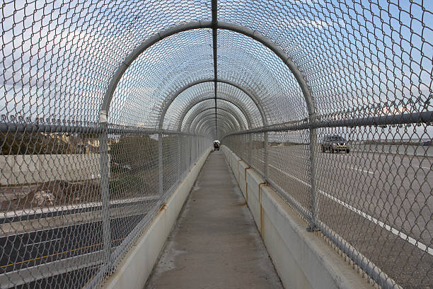 Pedestrian Highway Bridge stock photo