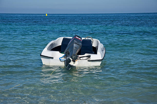 istock Bobbing along-speed boat floating on the sea. 152498988