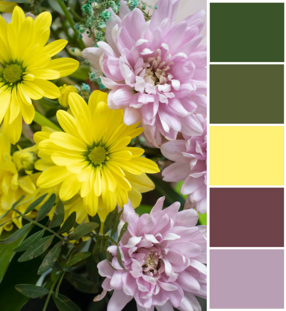 istock Beautiful flowers color swatch, palette 1524992488