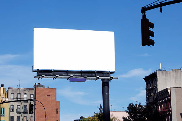 istock Blank billboard against blue sky, put your own text here 152499321